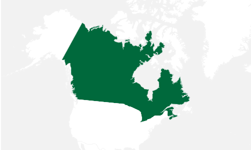 A map of Canada.